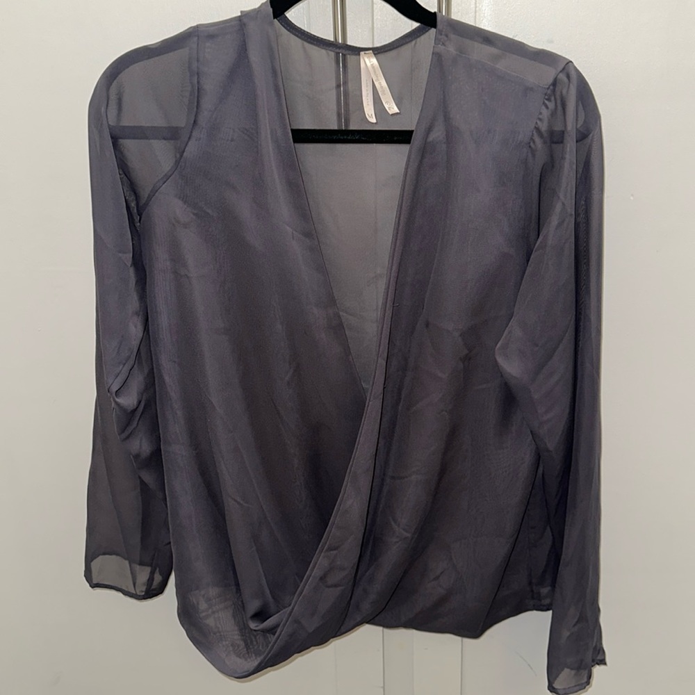 See through Gray blouse